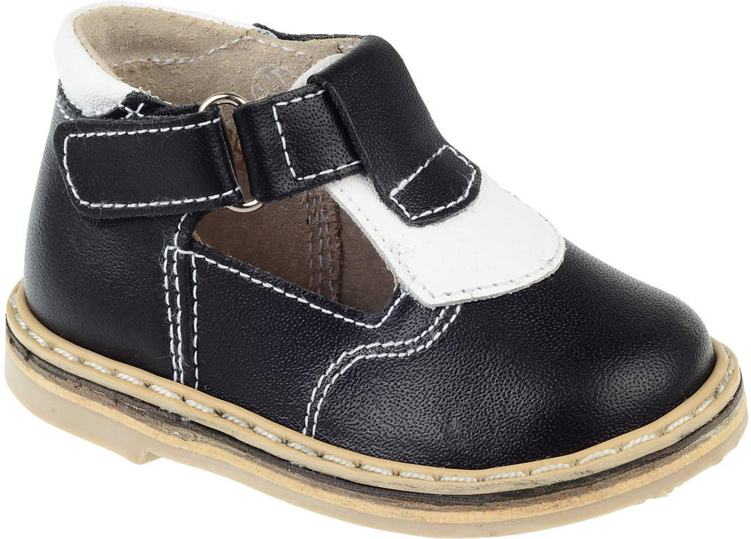 Туфли детские Неман, цвет: черный, белый. 51580. Размер 20