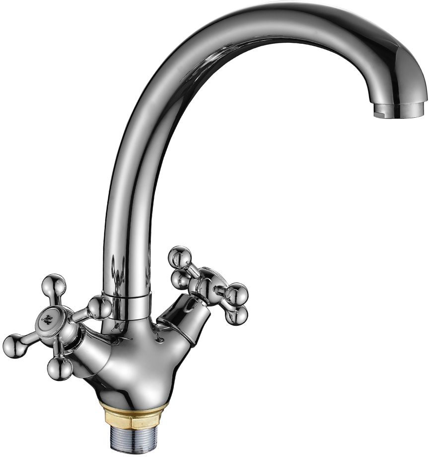 Смеситель Decoroom, для кухни, с высоким повортным изливом, цвет: хром. DR49029 смеситель для кухни kludi l ine с выдвижным изливом 428210577
