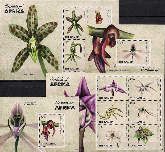 Орхидеи Африки, Гамбия. 2 листа + 2 блока