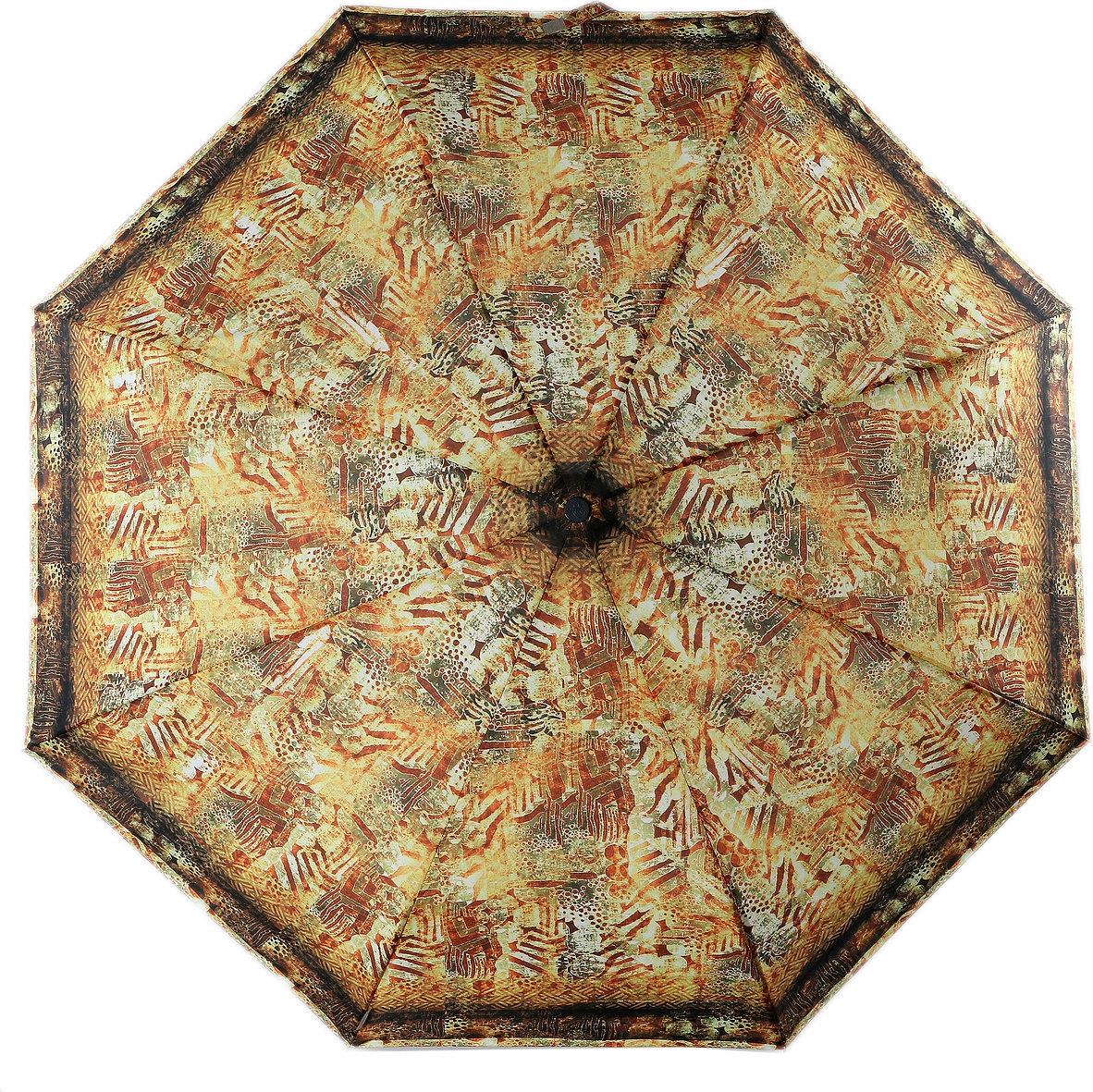 Зонт женский Trust, автомат, 3 сложения, цвет: желтый, темно-коричневый. 2347-24