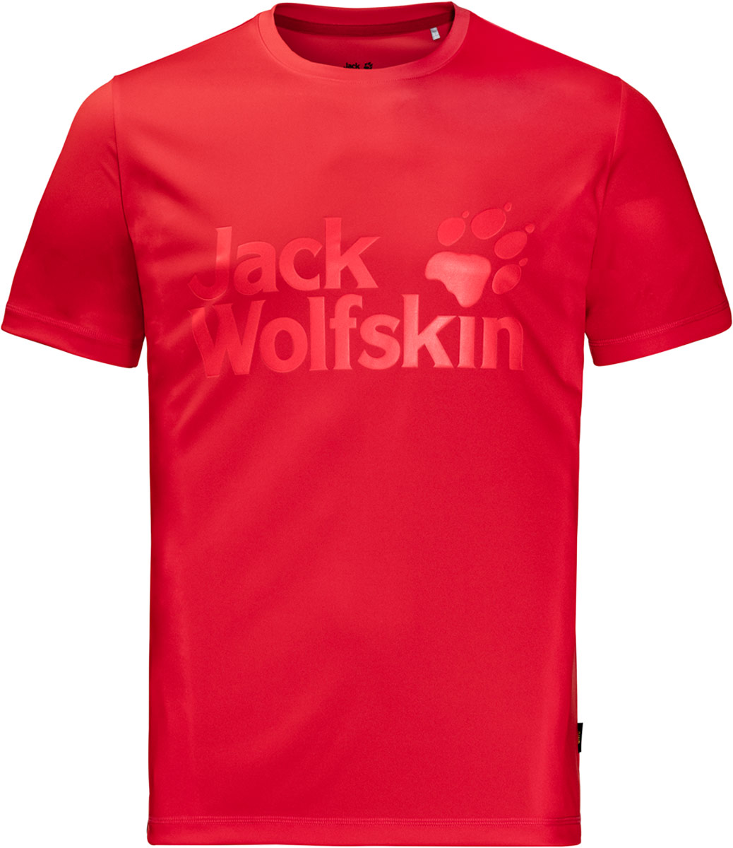 Футболка мужская Jack Wolfskin Rock Chill Logo T, цвет: красный. 1806171-2015. Размер XL (52)