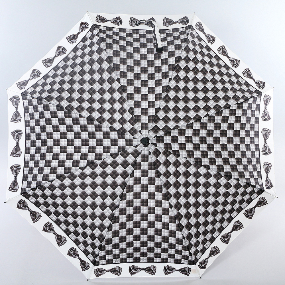 Зонт женский Zest, автомат, 3 сложения, цвет: черный, белый. 23927-221