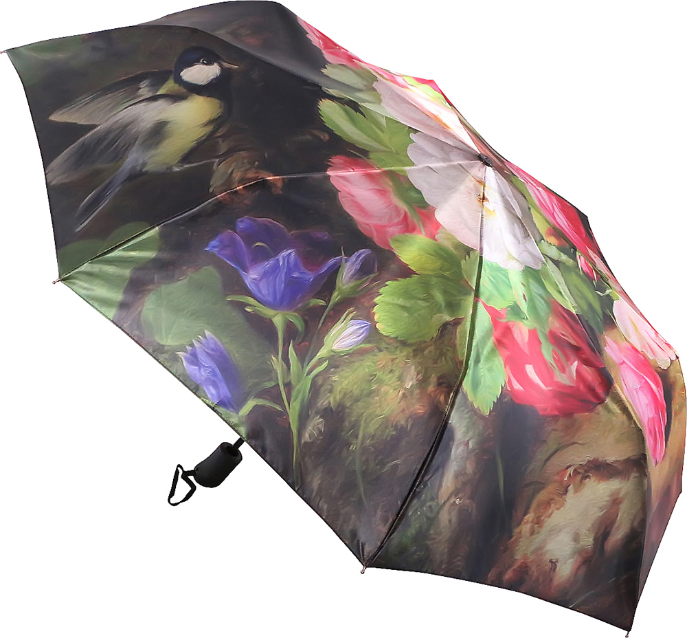 Зонт женский Trust, автомат, 3 сложения, цвет: черный, розовый, зеленый. 30471-04