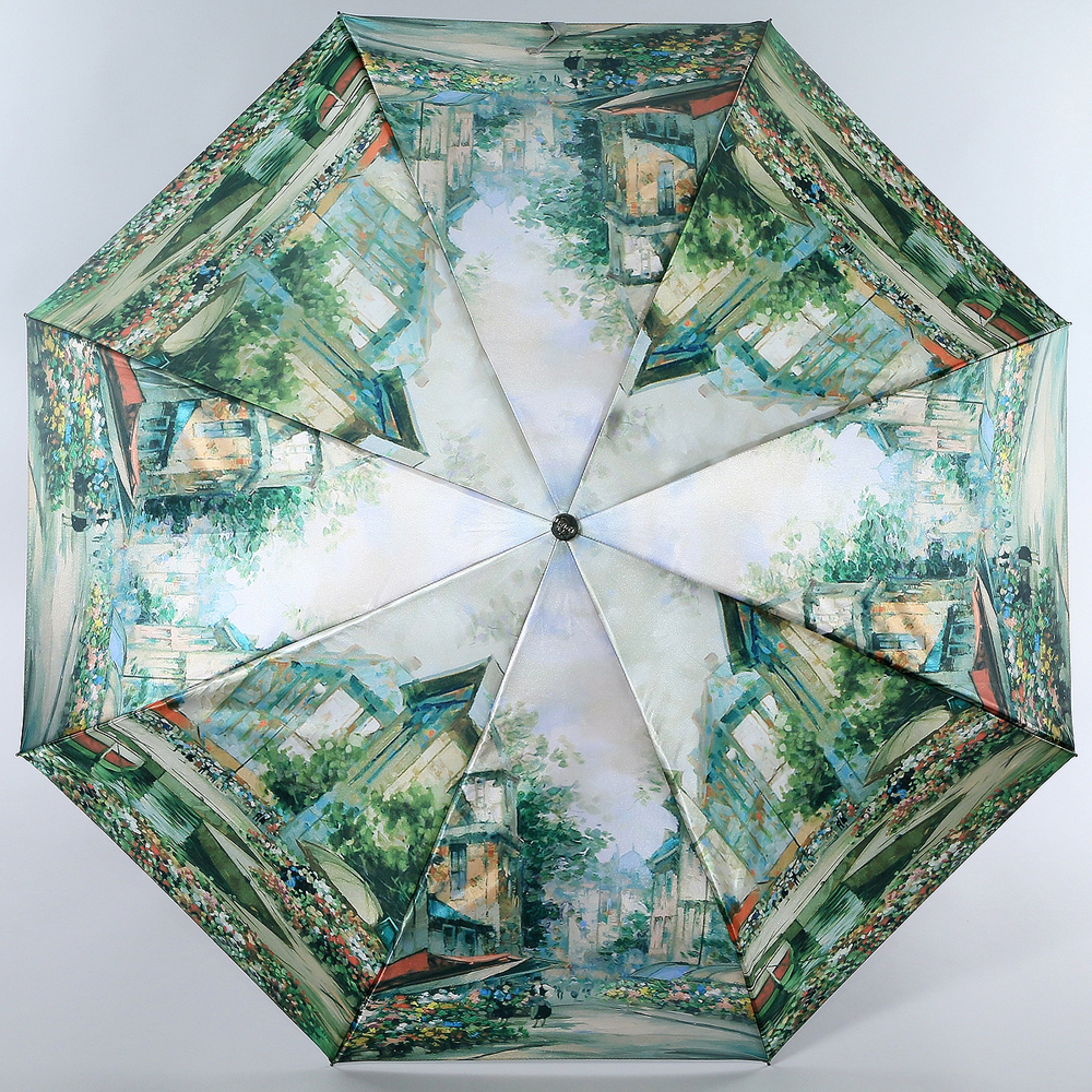 Зонт женский Trust, автомат, 3 сложения, цвет: зеленый, голубой. 30472-107