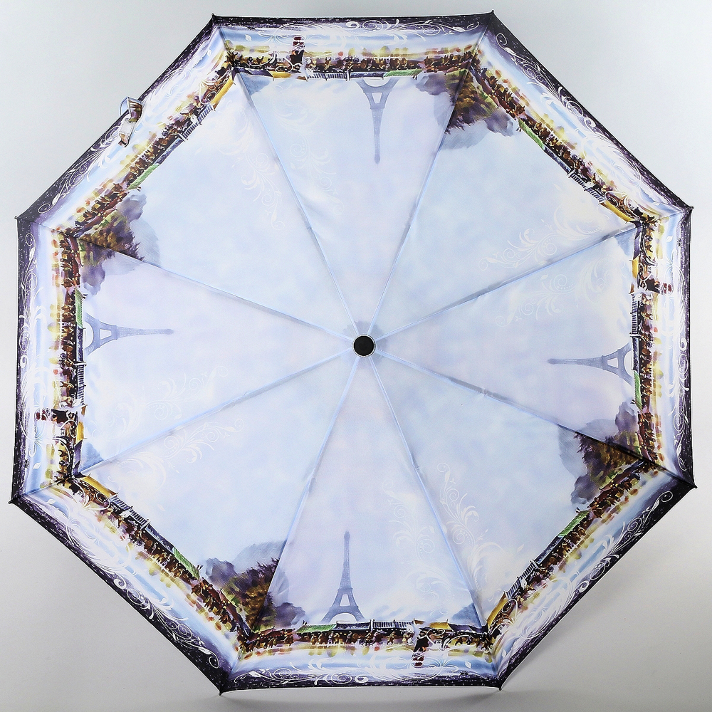 Зонт женский Magic Rain, полуавтомат, 3 сложения, цвет: голубой. 4224-1637