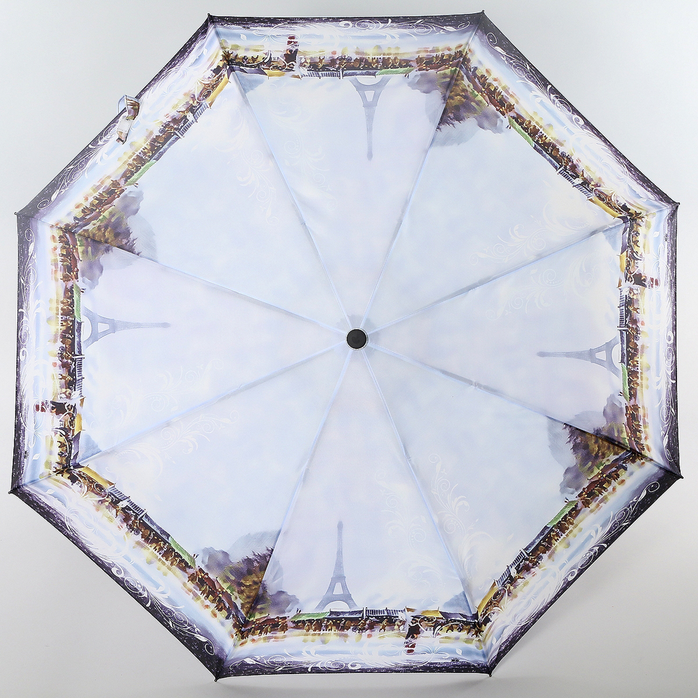Зонт женский Magic Rain, автомат, 3 сложения, цвет: светло-голубой. 7224-1637