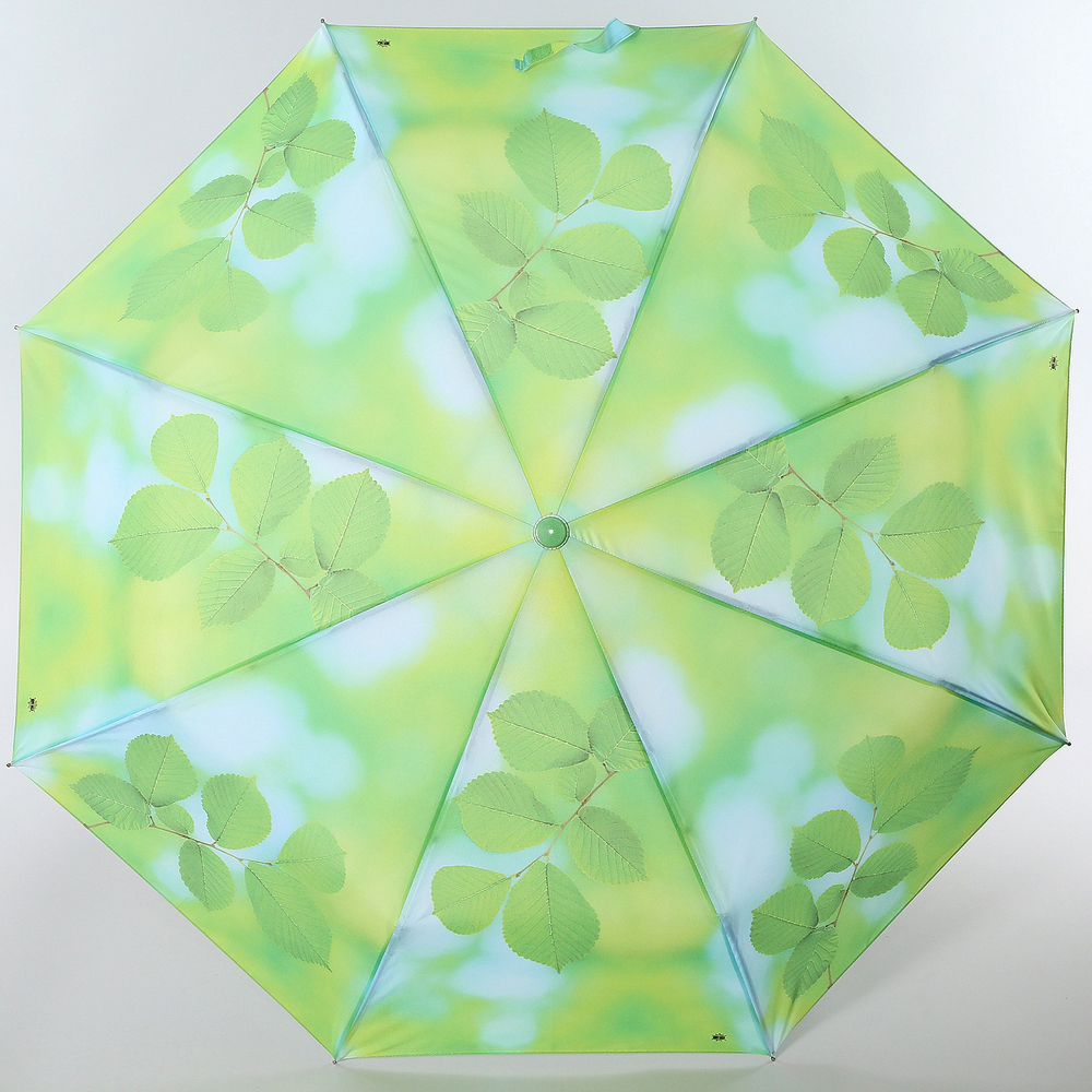 Зонт женский Magic Rain, автомат, 3 сложения, цвет: светло-зеленый, голубой. 7231-1633