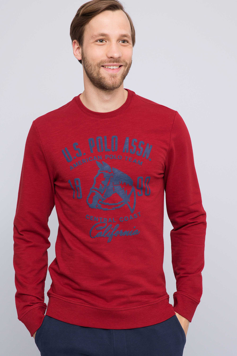 Свитшот мужской U.S. Polo Assn., цвет: бордовый. G081GL0820JAVEL. Размер ХL (54)