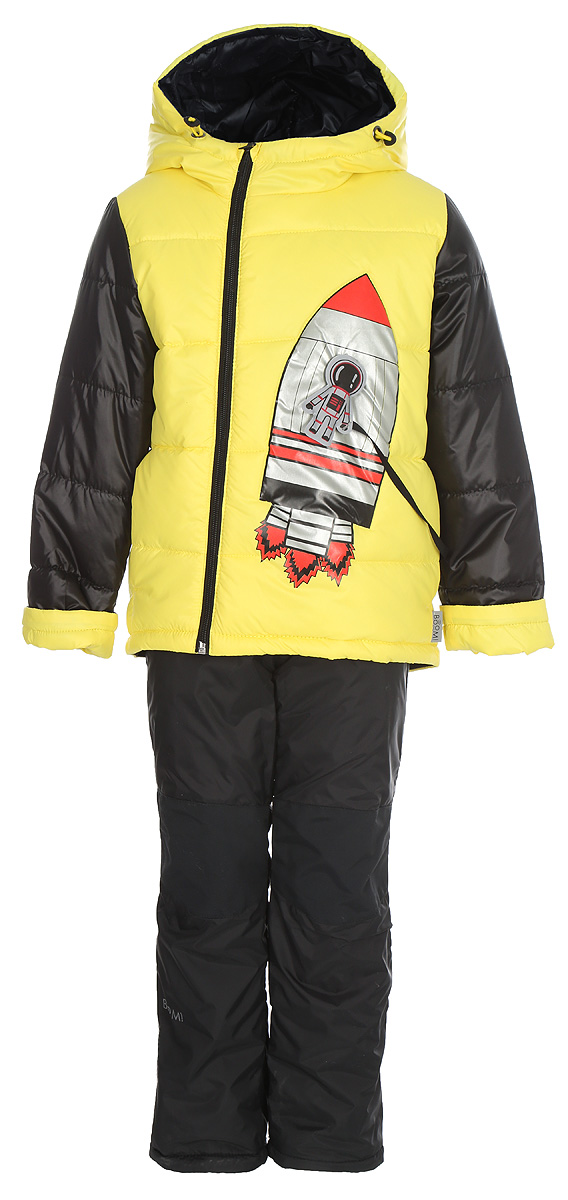 Комплект верхней одежды для мальчика Boom!: куртка, брюки, цвет: желтый. 80038_BOB. Размер 98
