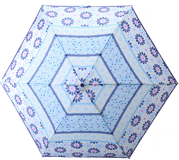 Зонт женский Fulton, механика, 3 сложения, цвет: голубой. 553L/2131