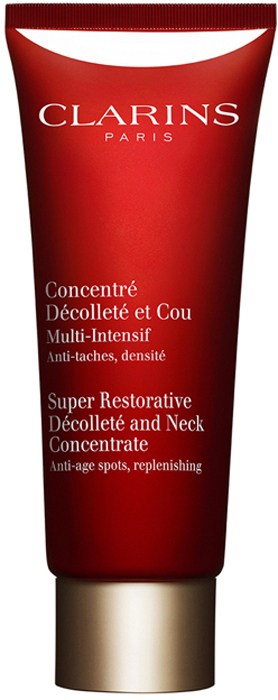 Clarins Восстанавливающий концентрат интенсивного действия для шеи и декольте Concentre Decollete Et Cou, 75 мл clarins концентрат с эффектом искусственного загара для тела addition concentre eclat corps 30 мл