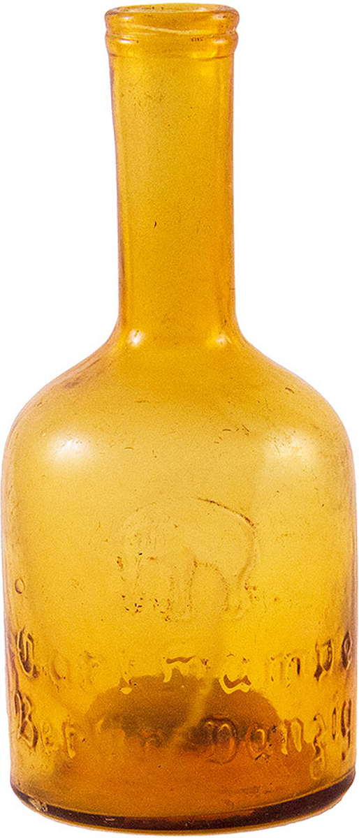 Бутылка. Желтое стекло. Германия, начало XX века
