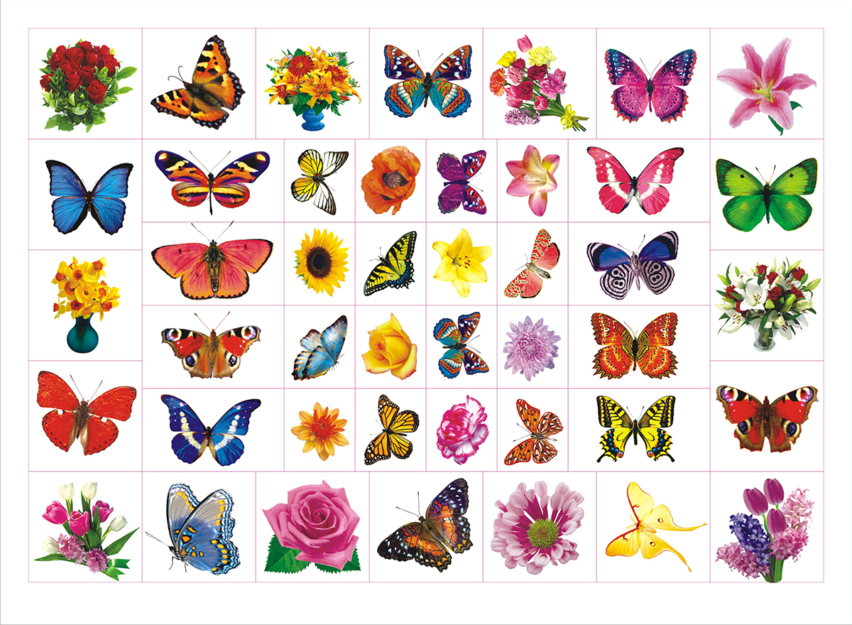 Наклейка - бабочки и цветочки