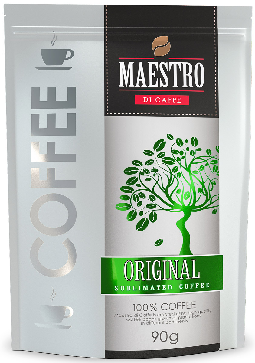 Maestro Di Caffe Original кофе растворимый сублимированный, 90 г maestro di caffe superior кофе растворимый сублимированный 90 г