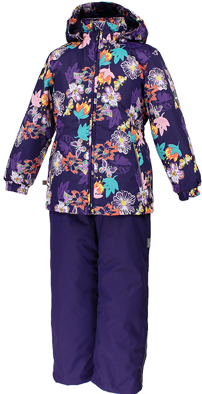Комплект для девочки Huppa Yonne: куртка, полукомбинезон, цвет: темно-лиловый. 41260004-81173. Размер 122