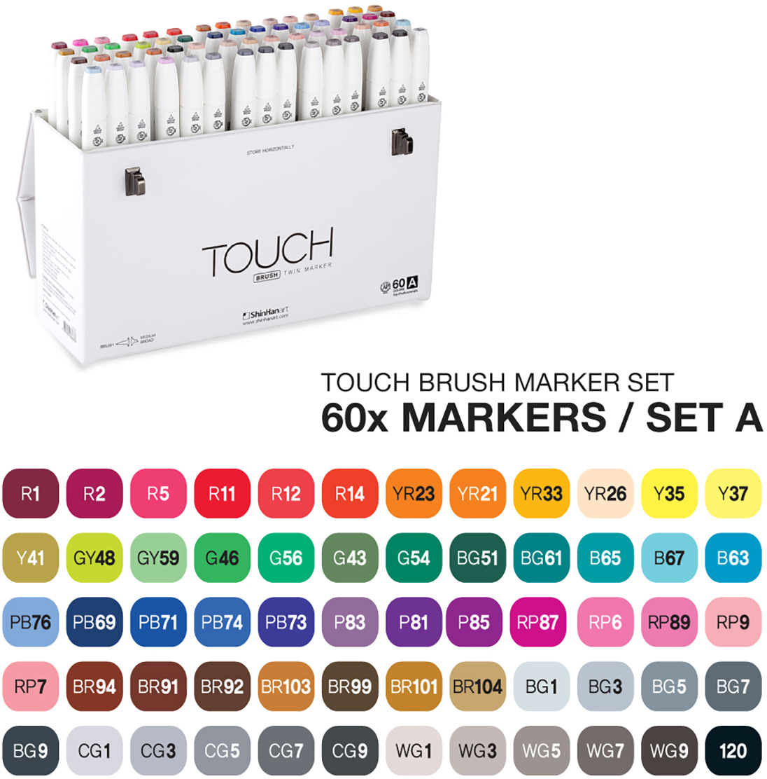 Touch Набор маркеров Brush 60 цветов (A)