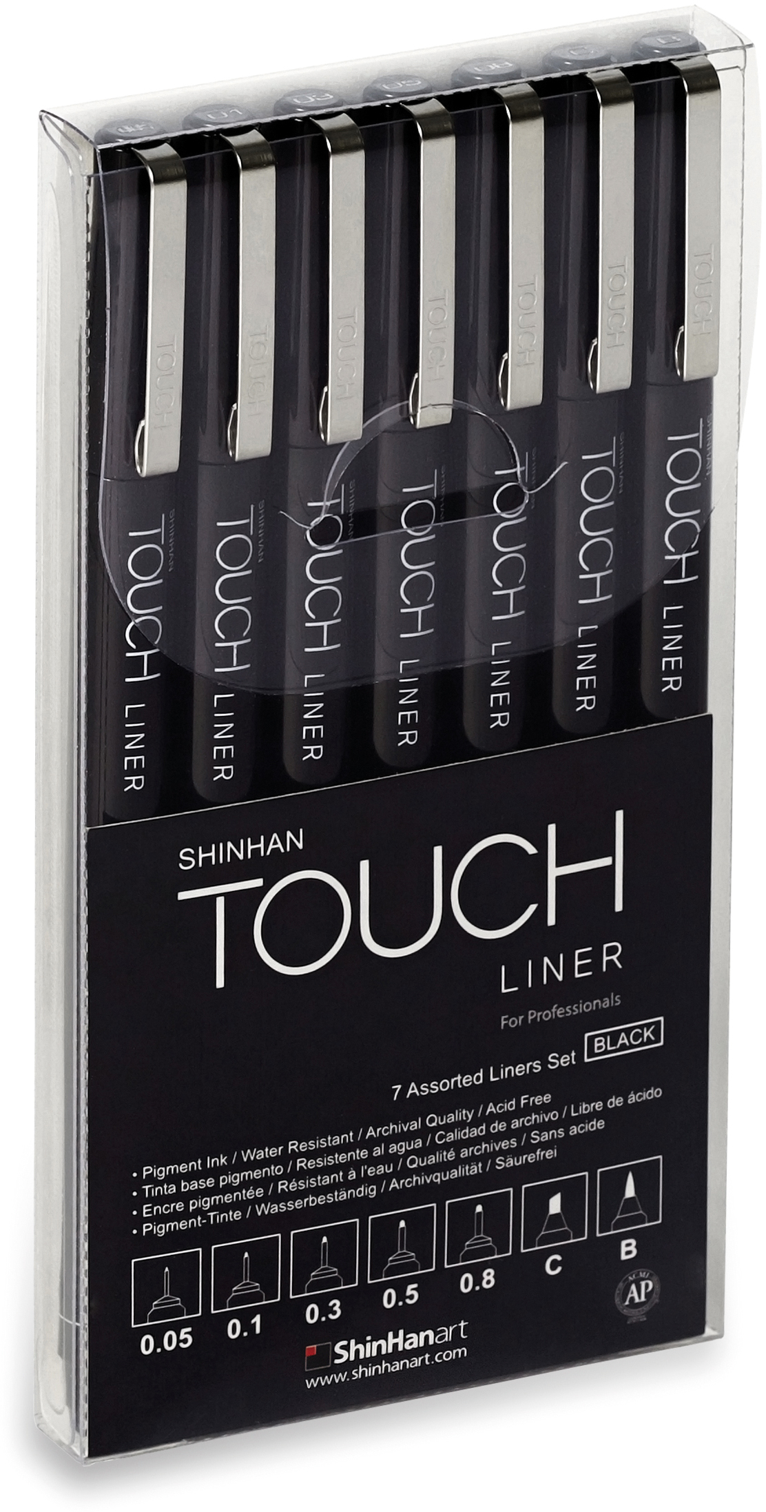 Touch Набор капиллярных ручек Liner цвет чернил черный 7 шт