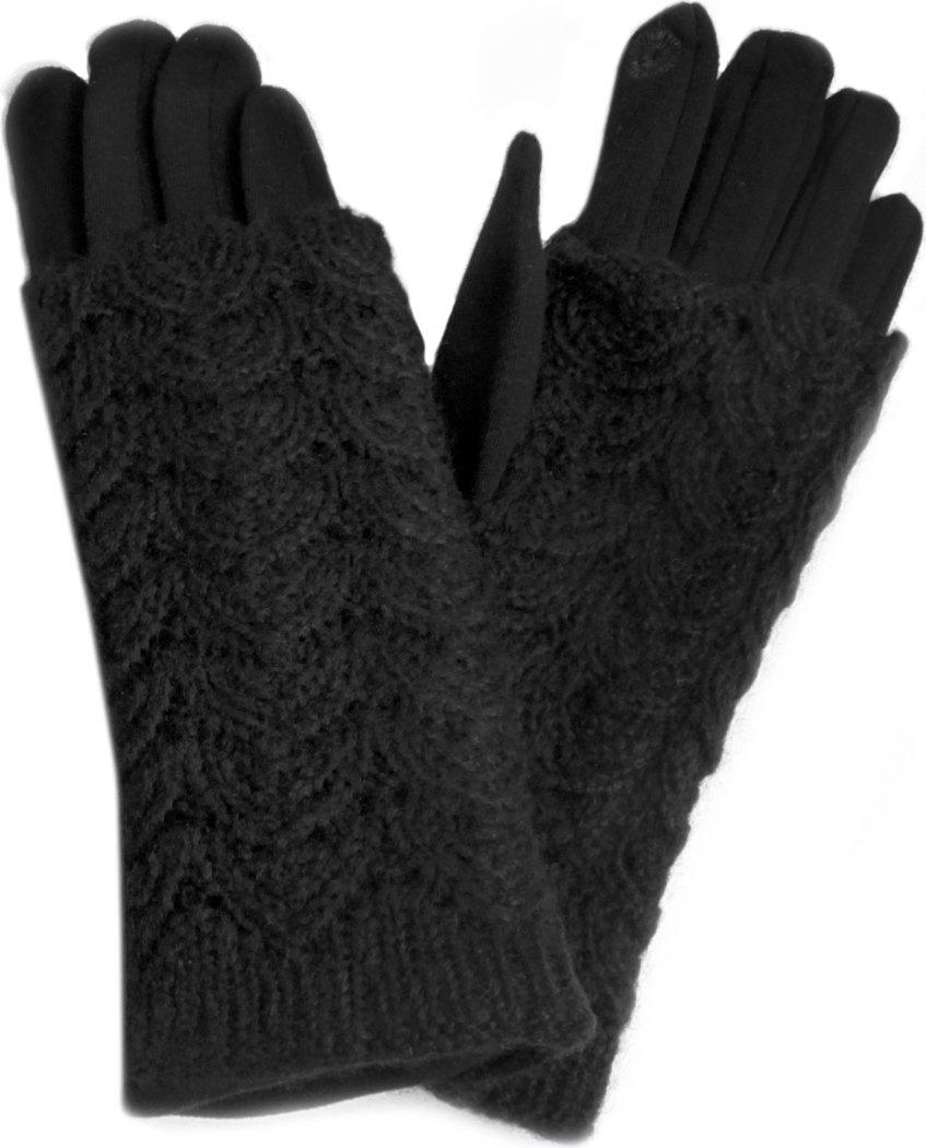 Перчатки женские Zemsa, цвет: черный. 8457. Размер 8,5