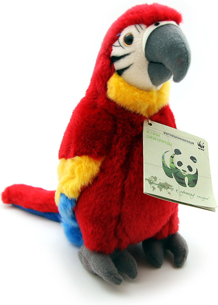 WWF Мягкая игрушка Красный попугай 23 см