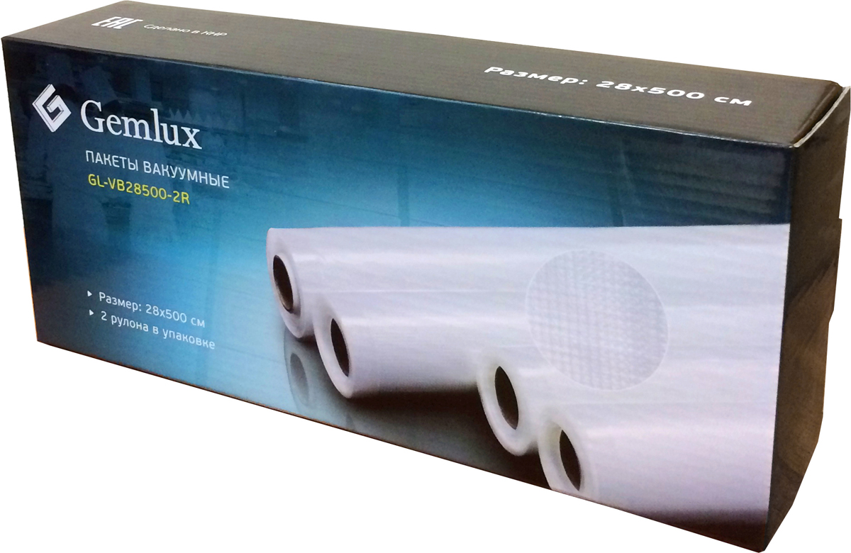 Gemlux GL-VB28500-2R 28x500 пакеты для вакуумного упаковщика, 2 рулона