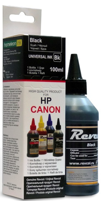 Revcol К-R-HCL-0,1-BD, Black, чернила для принтеров HP/Canon, 100 мл