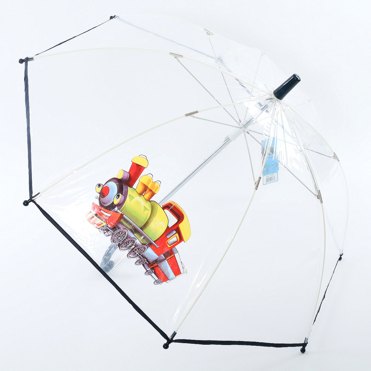 Зонт-трость детский ArtRain, механика, цвет: прозрачный, темно-синий. 1511-05