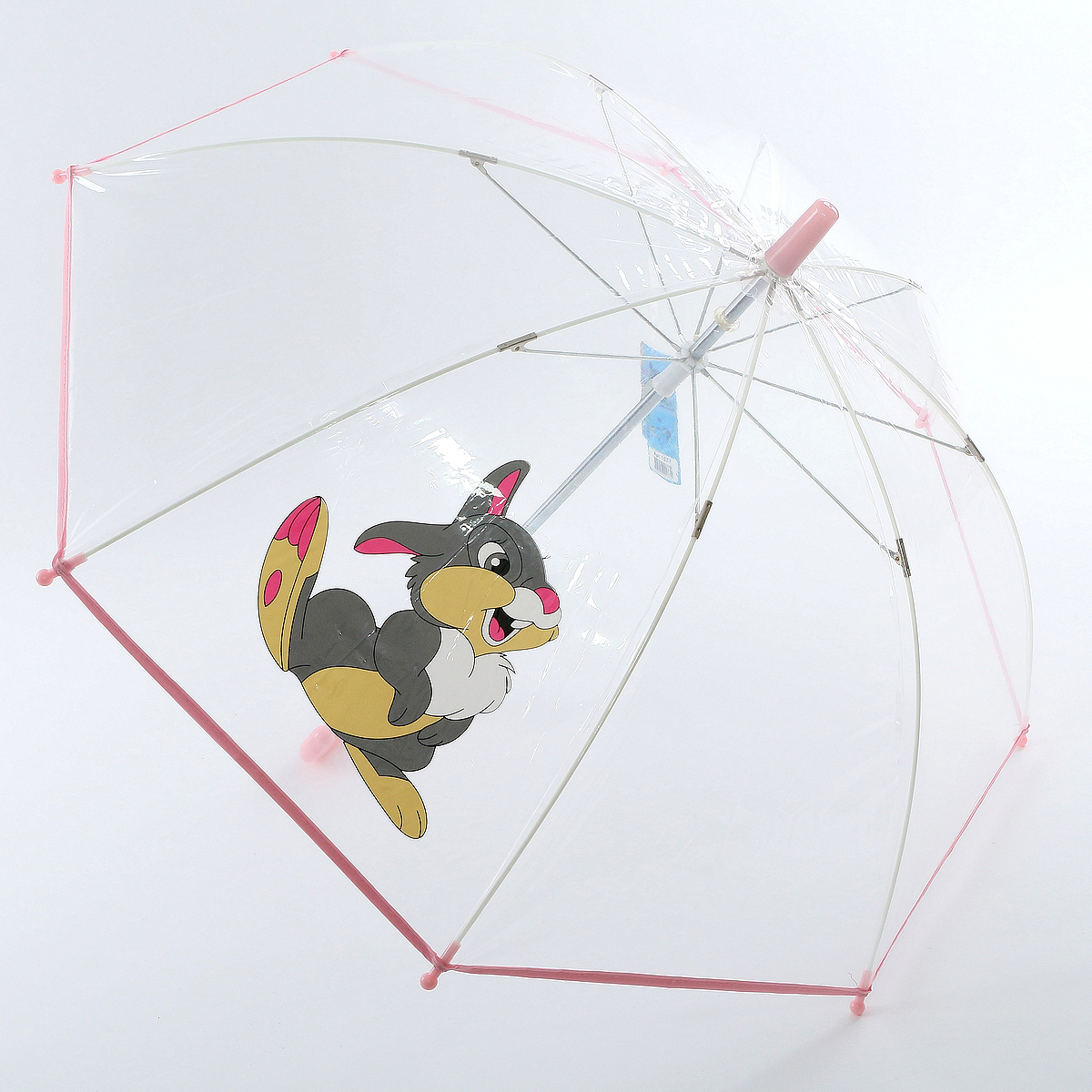 Зонт-трость детский ArtRain, механика, цвет: прозрачный, розовый. 1511-09