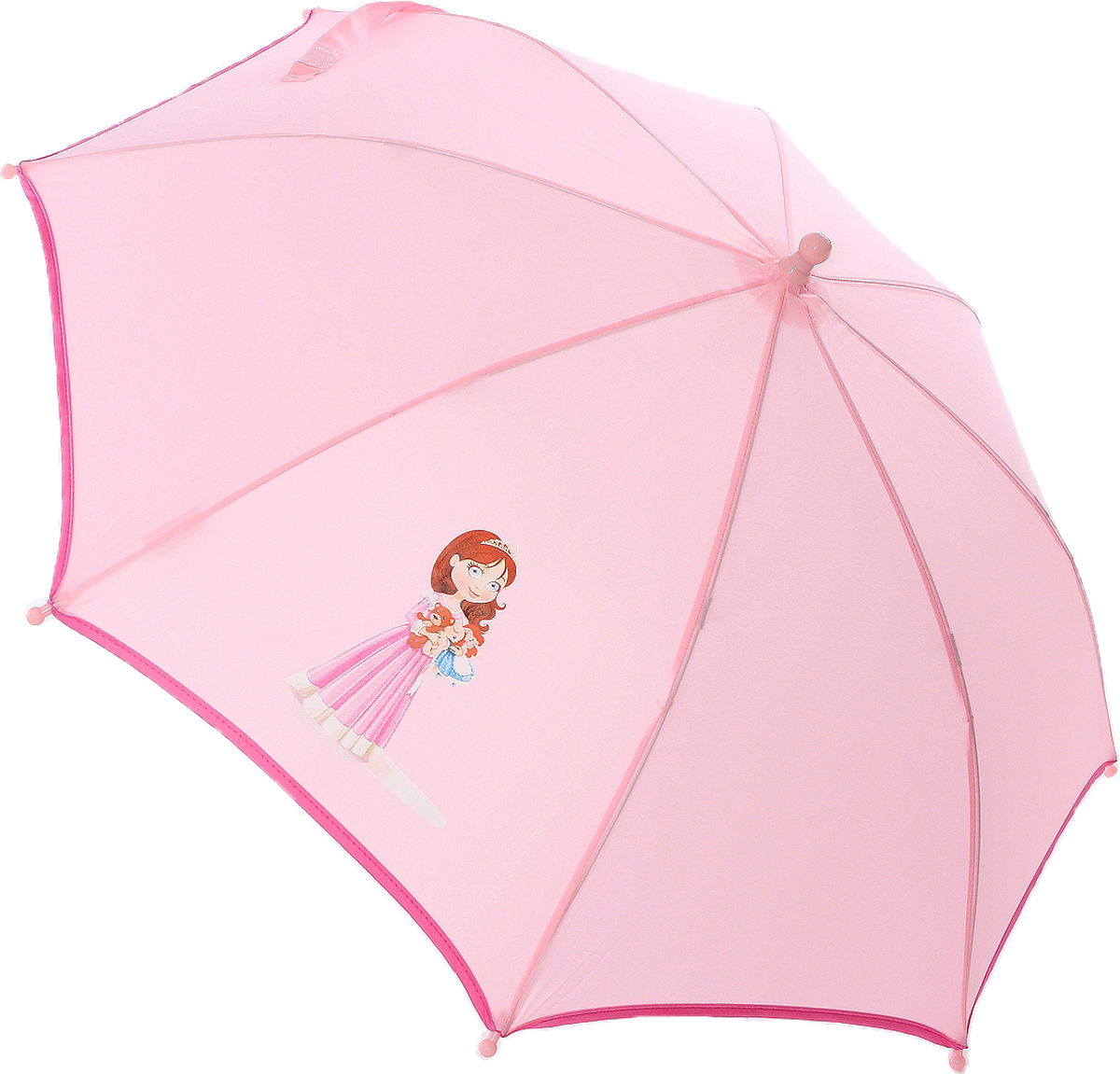 Зонт-трость детский ArtRain, механика, цвет: светло-розовый. 1552-05