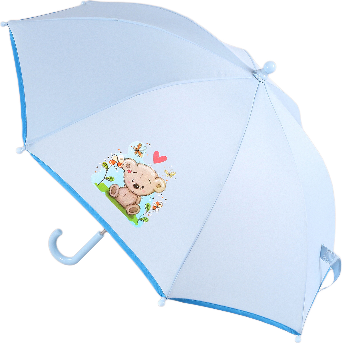 Зонт-трость детский ArtRain, автомат, цвет: голубой. 1662-04