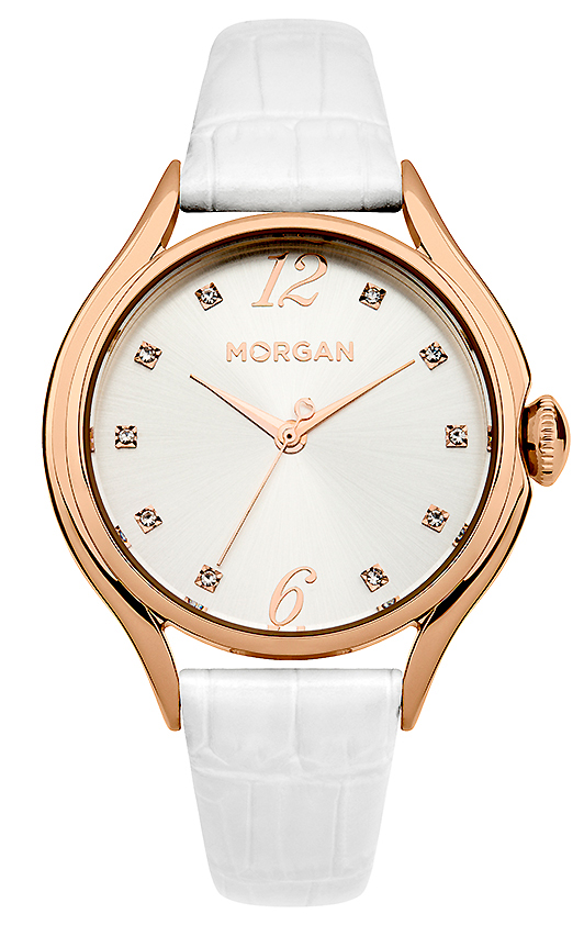 Часы наручные женские Morgan, цвет: белый, розовое золото. M1217WRG