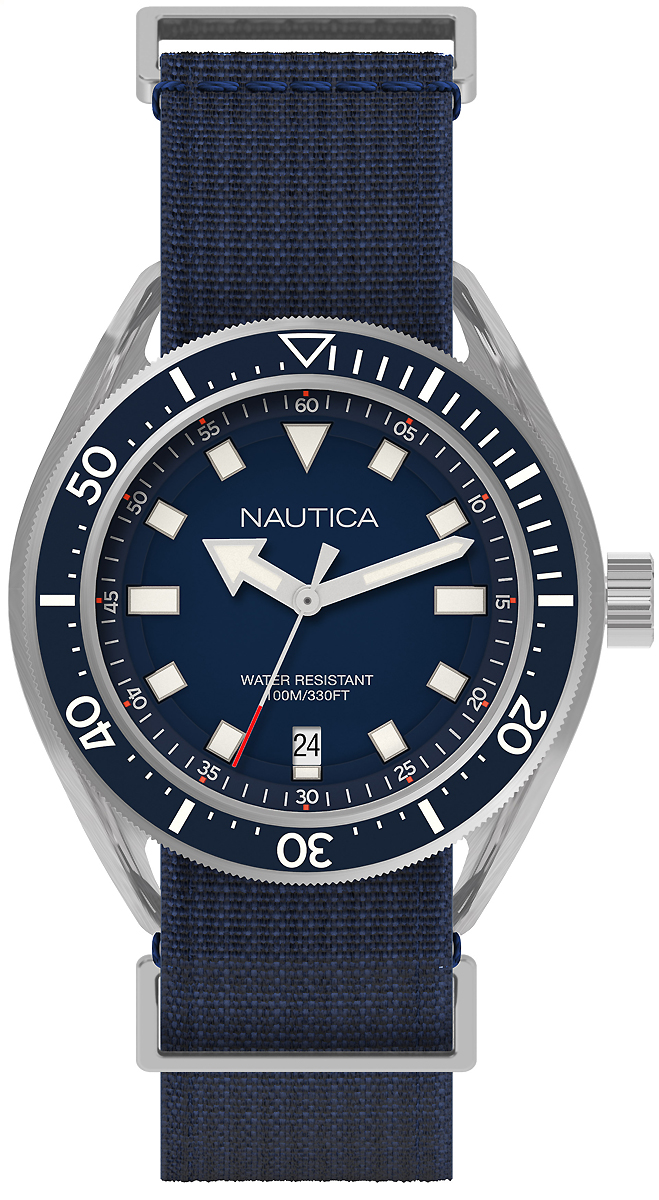 Часы наручные мужские Nautica, цвет: синий, серебристый. NAPPRF001