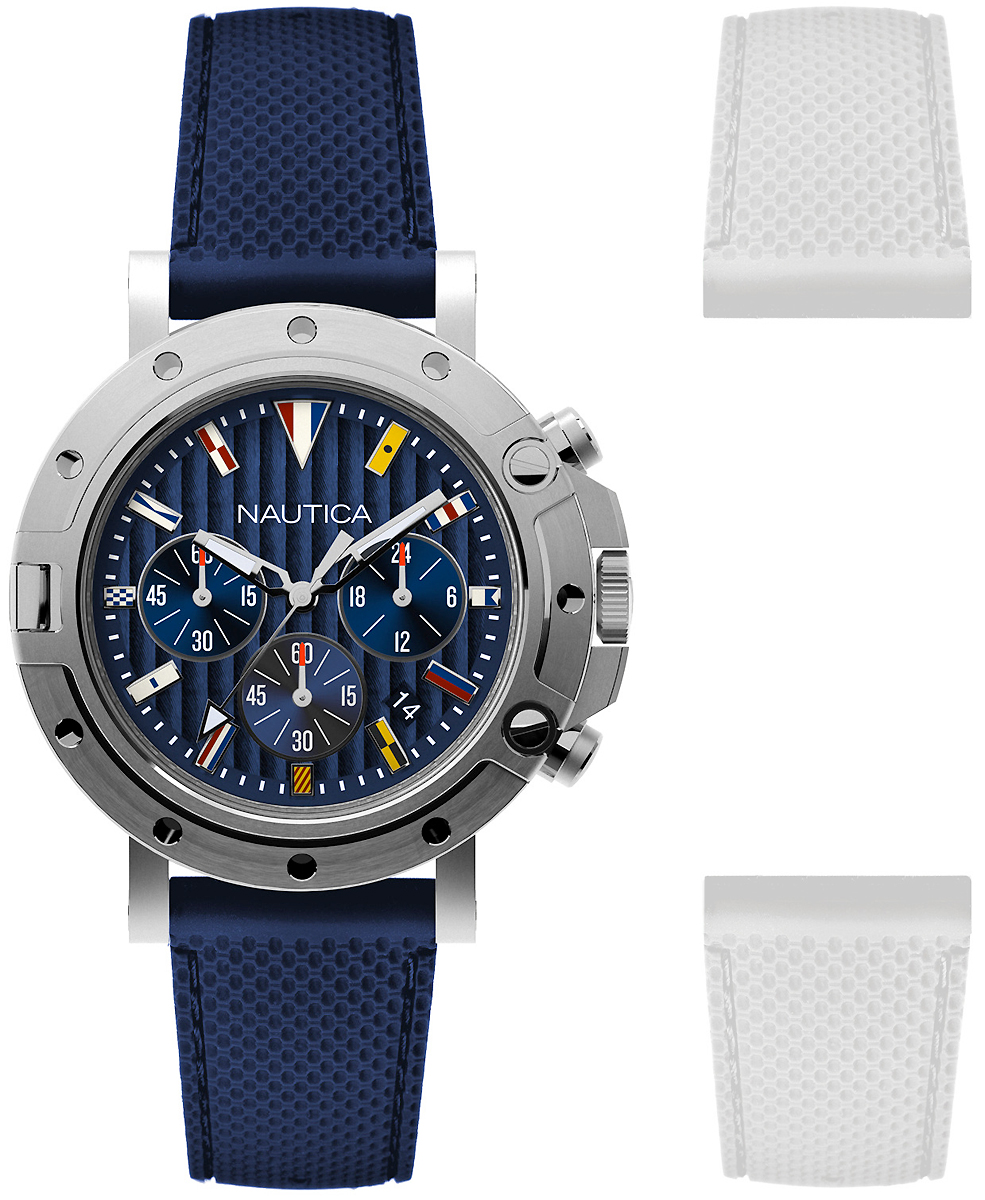 Часы наручные мужские Nautica, цвет: синий, серебристый. NAPPRH007