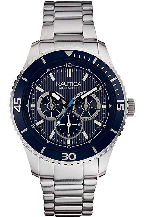 Часы наручные мужские Nautica, цвет: серебряный. NAI16528G