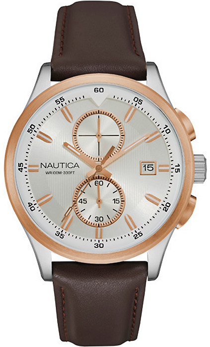 Часы наручные мужские Nautica, цвет: коричневый. NAD17525G