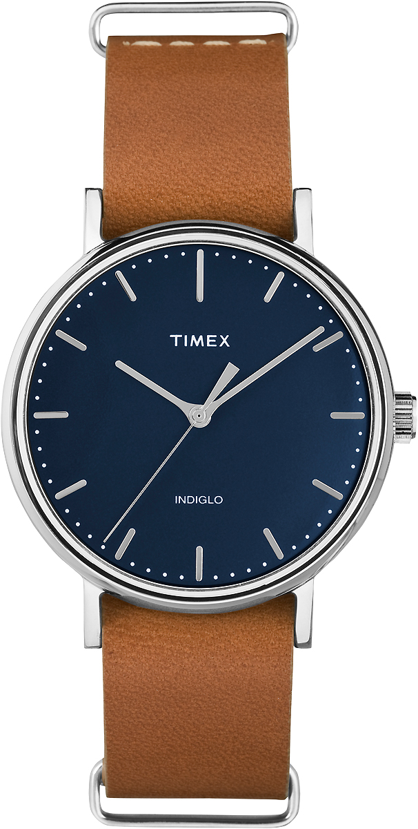 Часы наручные женские Timex, цвет: синий, коричневый. TW2P98300