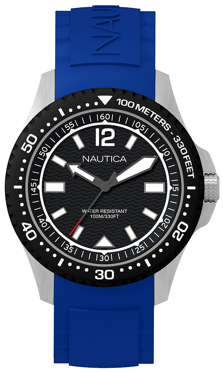 Часы наручные мужские Nautica, цвет: синий, черный. NAPMAU002