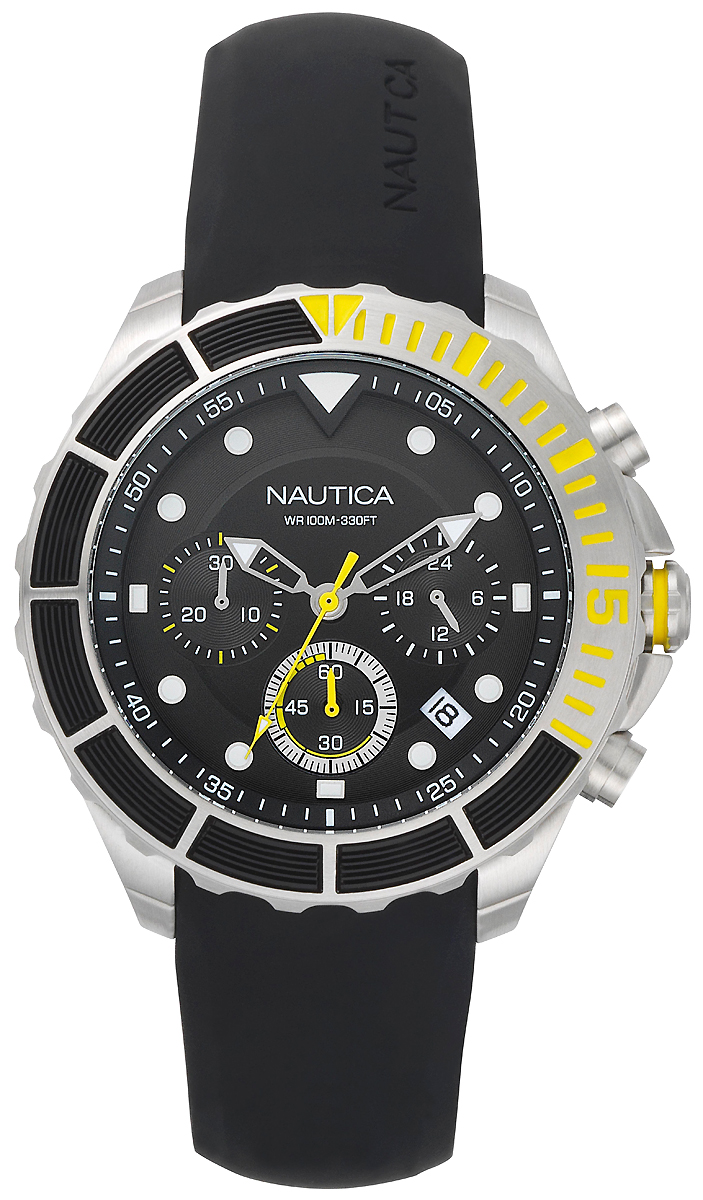 Часы наручные мужские Nautica, цвет: черный, серебристый. NAPPTR002