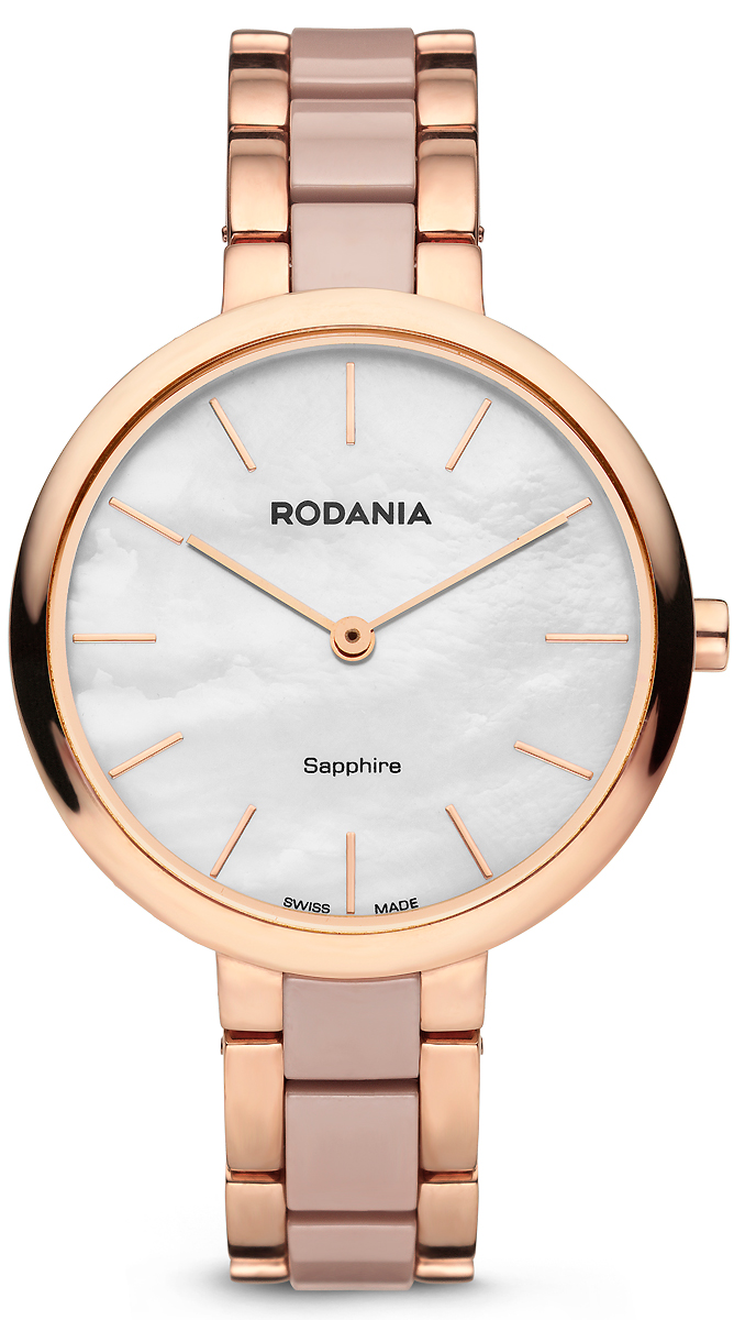 Часы наручные женские Rodania, цвет: розовое золото, бежевый. 2511548