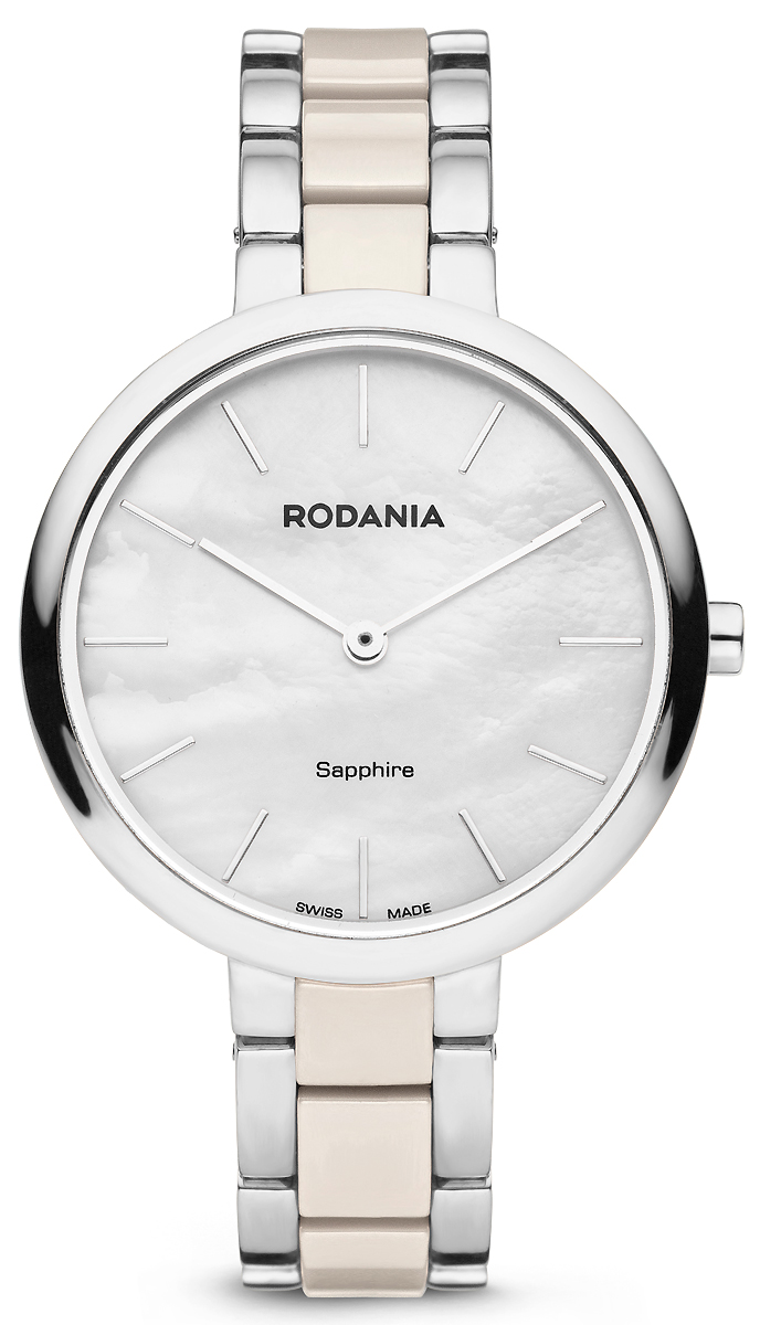 Часы наручные женские Rodania, цвет: серый металлик, белый. 2511547