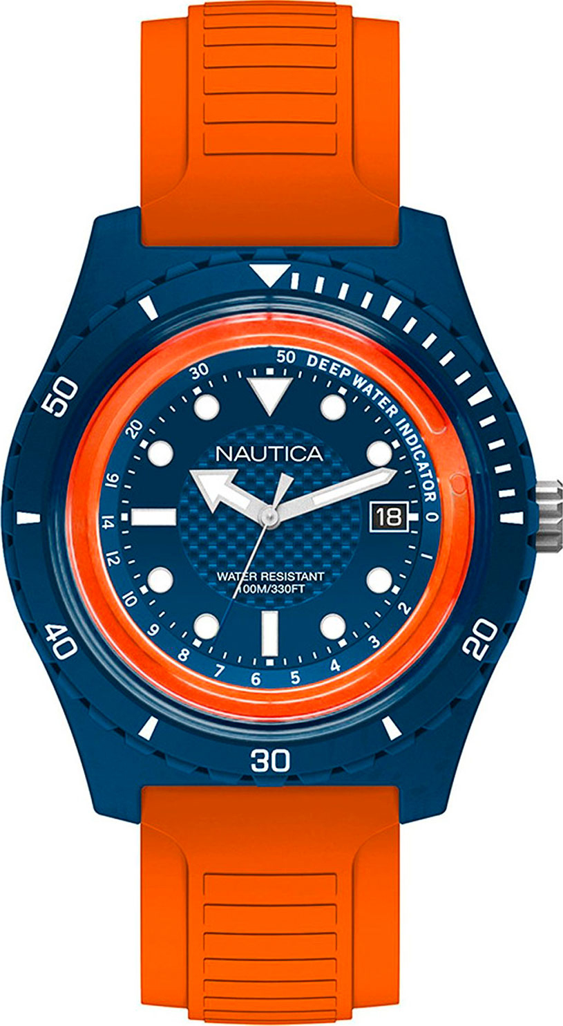 Часы наручные мужские Nautica, цвет: оранжевый. NAPIBZ004