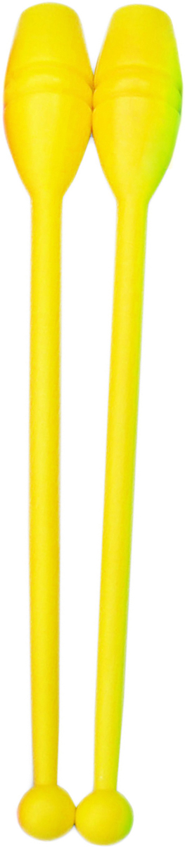 Булава гимнастическая, цвет: желтый, 45 см, 2 шт