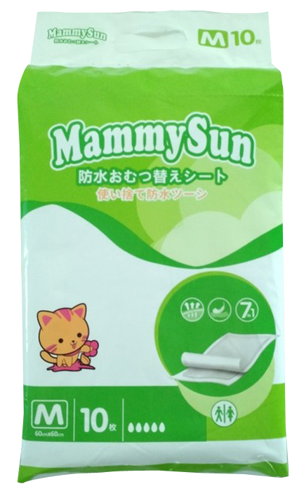 MammySun Детские впитывающие одноразовые пеленки размер L 60 х 90 см 10 шт