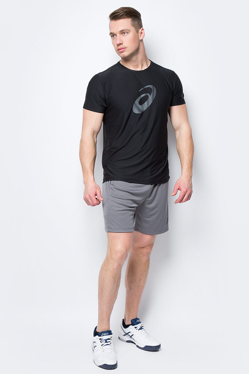 Футболка мужская Asics Graphic SS Top, цвет: черный. 134085-0942. Размер XXL (52) футболка мужская asics ss top цвет черный 134084 0904 размер xxl 52