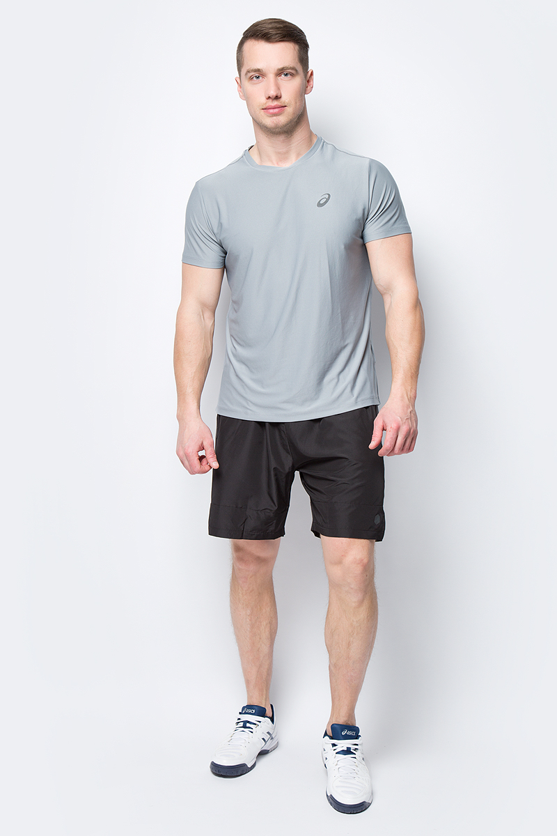 Футболка мужская Asics SS Top, цвет: серый. 134084-0795. Размер XXL (52) футболка мужская asics ss top цвет черный 134084 0904 размер xxl 52