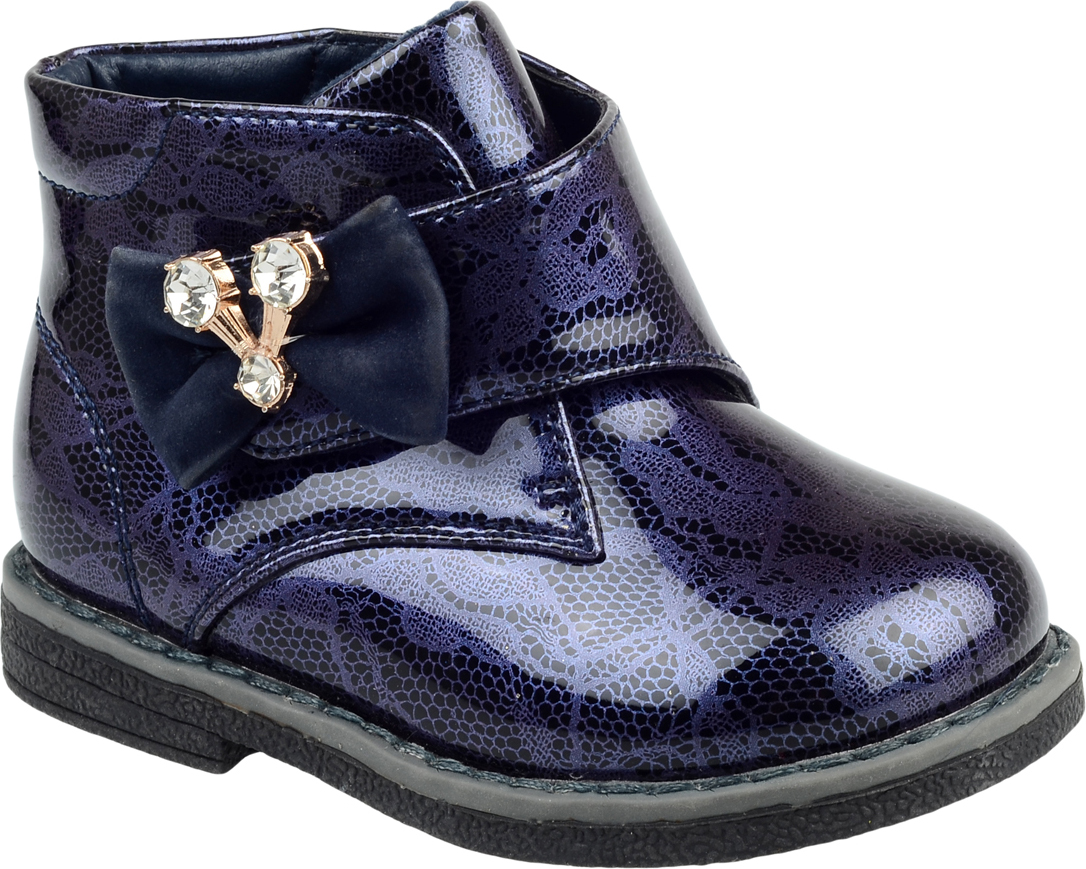 Ботинки для девочки Leopard Kids, цвет: темно-синий. 310. Размер 24