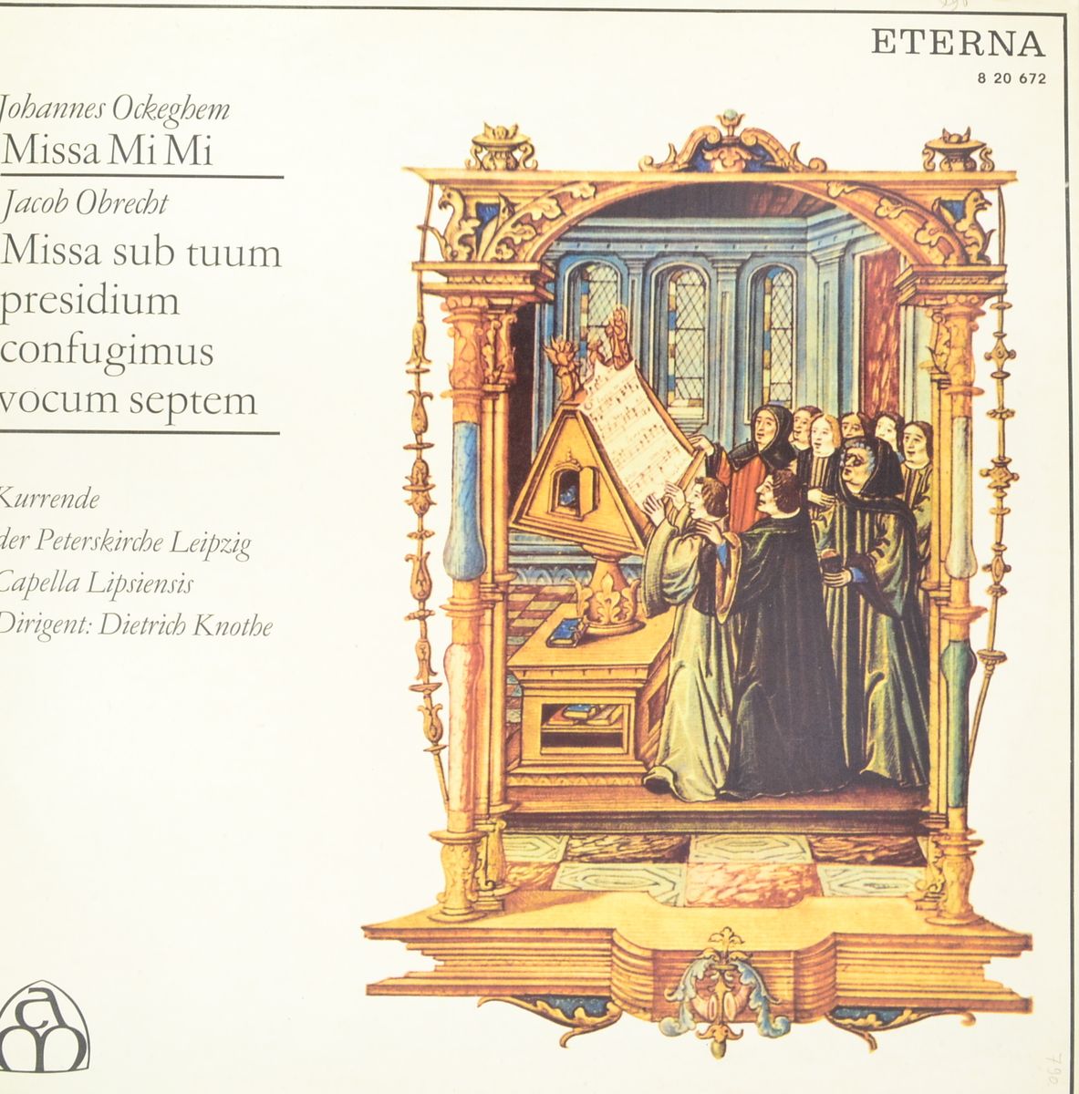 Johannes Ockeghem. Jacob Obrecht - Cappella Lipsiensis. Dietrich Knothe – Missa Mi-Mi / Missa Sub Tuum Presidium Confugimus (LP)