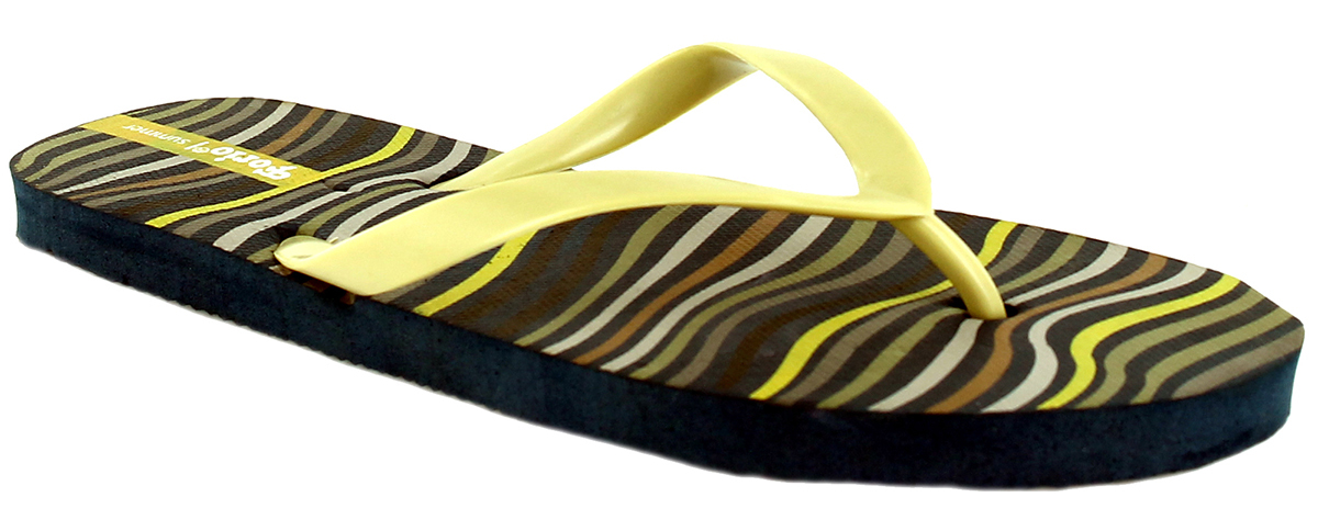 Сланцы женские Forio, цвет: желтый, черный. 225-7311. Размер 36