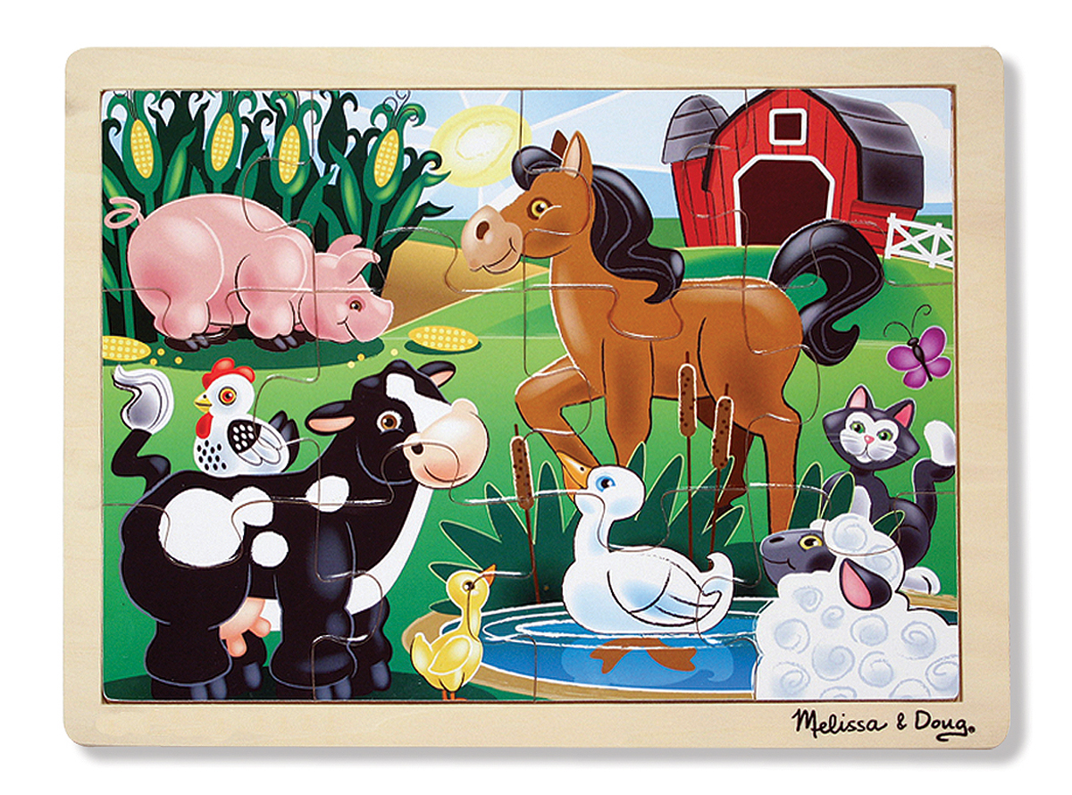 Melissa & Doug Пазл На ферме 12 элементов на ферме