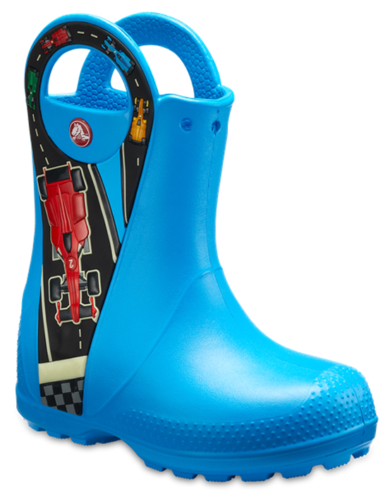 Сапоги резиновые для мальчика Crocs Handle it Graphic Boots, цвет: синий. 204976-456. Размер J2 (33/34)