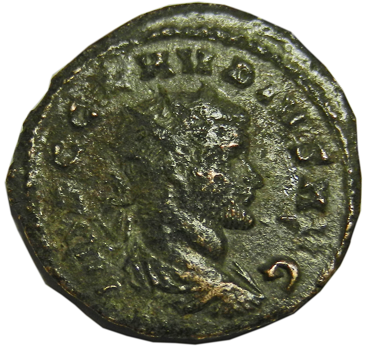 Монета антониниан. Клавдий II Готский, 268-270 гг. Бронза. Античный Рим (Гений)